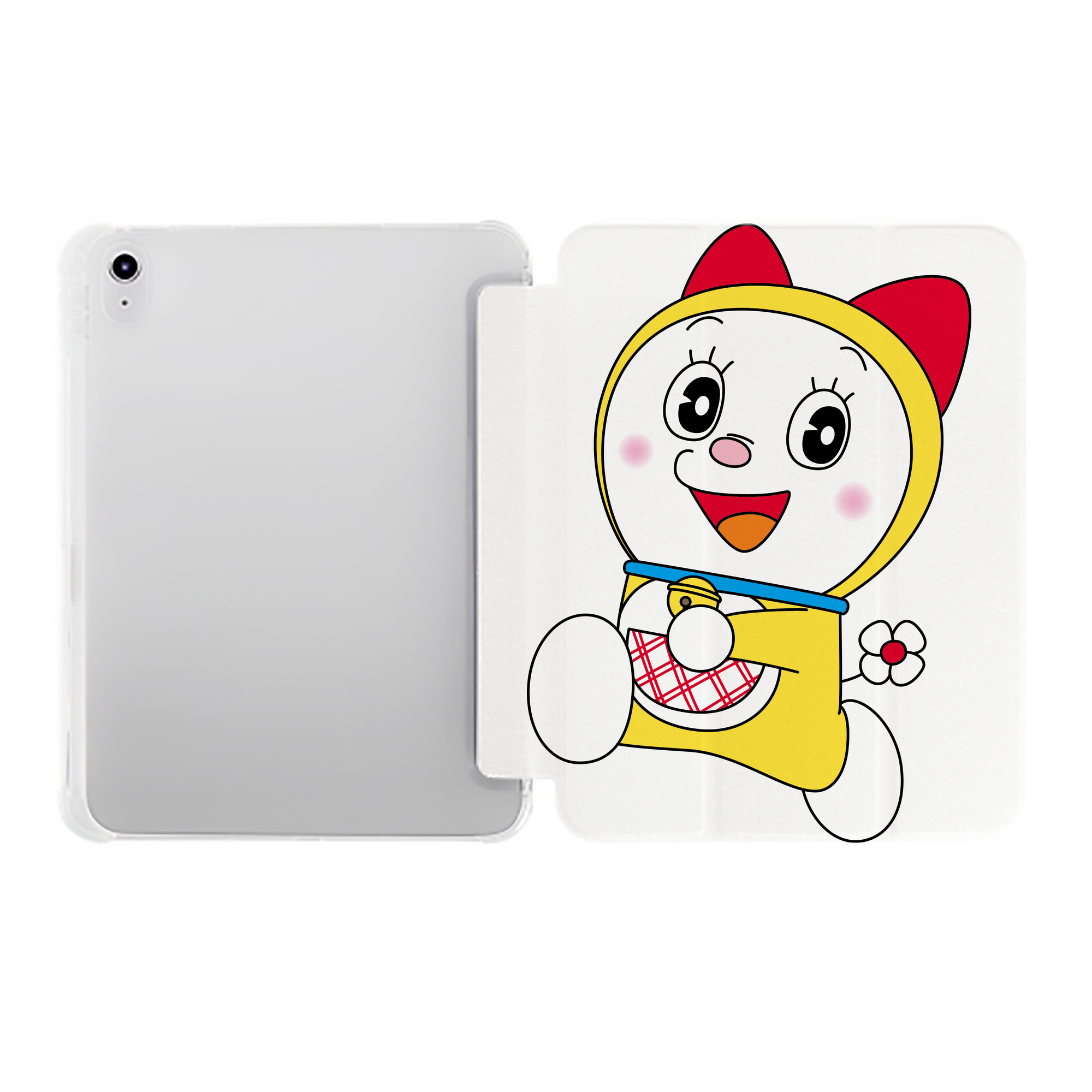 （画像用） ドラえもん ドラミ Doraemon Dorami IPad ケース ペン収納付き 三つ折りスタンド PUレザー×シリコン 対応機種9.5/10.5/10.9インチ